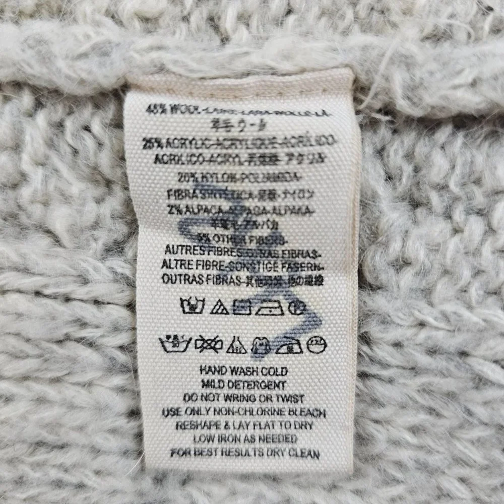 Free People Sweater Dress Womens Small Petite Gray Wool Blend Nordic Nights Knit